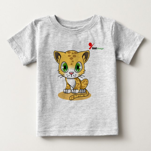 Camiseta Para Bebê T-Shirt de Bebê de Gato Encantador (Frente)