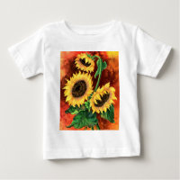 T-Shirt De Bebê De Girassol