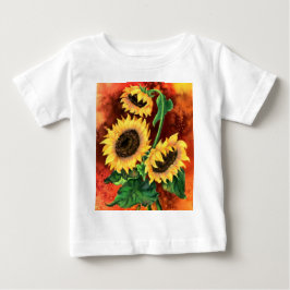 Camiseta Para Bebê T-Shirt De Bebê De Girassol