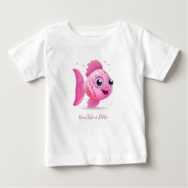 Camiseta Para Bebê T-Shirt De Bebê De Peixe Rosa