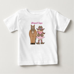 Camiseta Para Bebê T-Shirt de Bebê e Bebê de Cavalo Personalizados