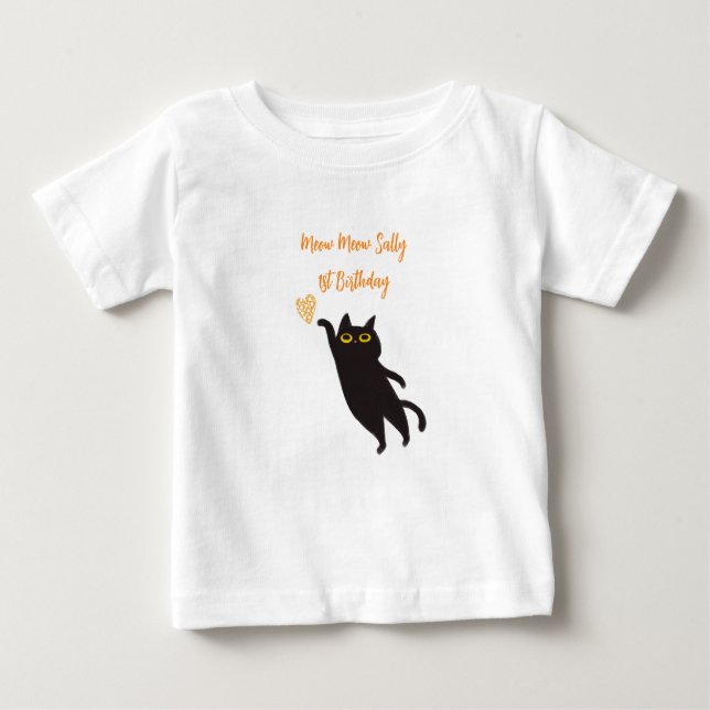Camiseta Para Bebê T-Shirt De Bebê Negro Bonito (Frente)
