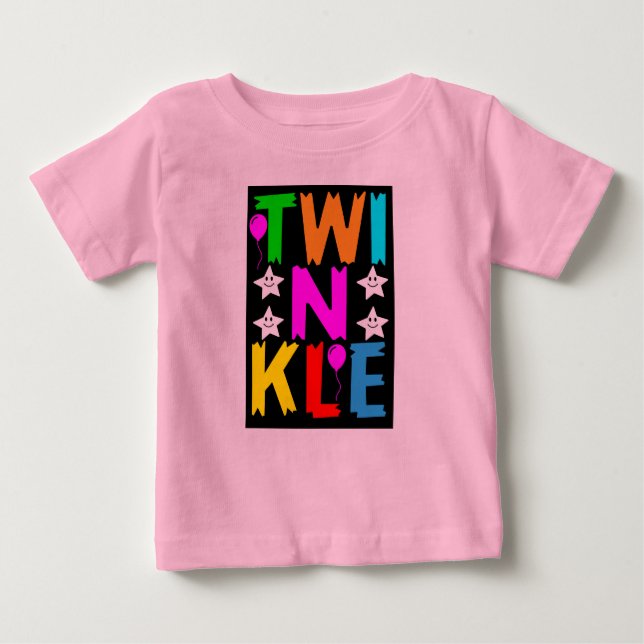Camiseta Para Bebê t-shirt de bebês TWINKLE (Frente)