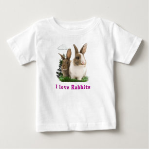 Camiseta Para Bebê t-shirt de coelhos
