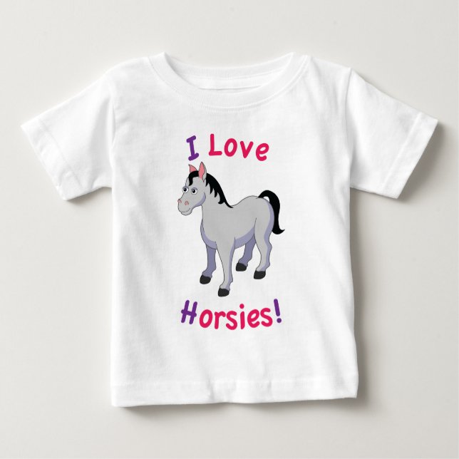 Camiseta Para Bebê t-shirt de criança de cavalo (Frente)