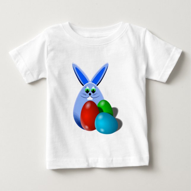 Camiseta Para Bebê T-Shirt de Criança de coelho da Páscoa (Frente)