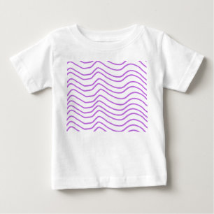 Camiseta Para Bebê T-Shirt De Crianças De Ondas Roxas