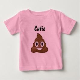 Camiseta Para Bebê T-shirt de Cutie Poo Emoji
