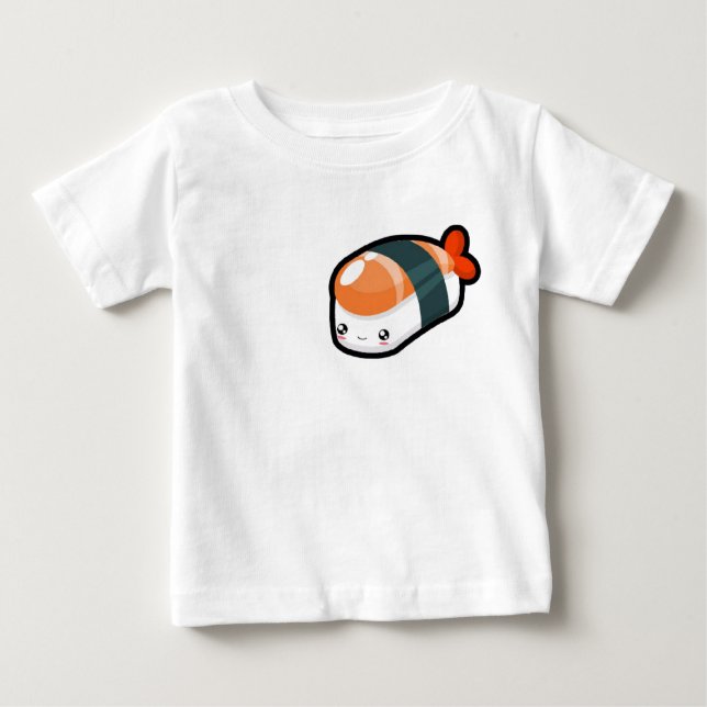 Camiseta Para Bebê T-shirt de Ebi Nigiri do bebê (Frente)