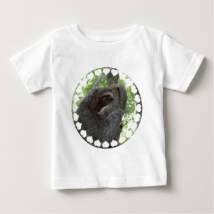 Camiseta Para Bebê T-shirt de escalada da criança da preguiça da