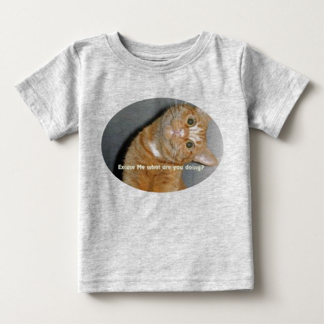 Camiseta Para Bebê T-shirt de gato (Frente)