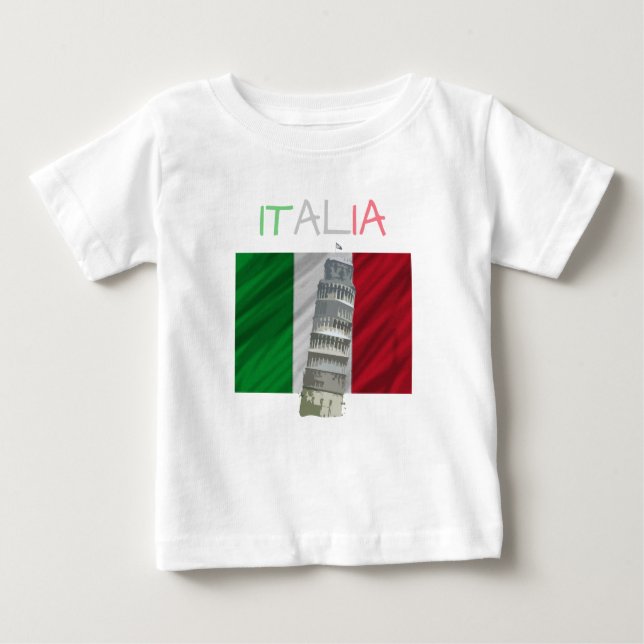 Camiseta Para Bebê T-shirt de Italia do bebê (Frente)
