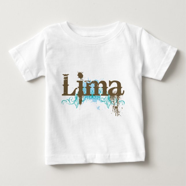 Camiseta Para Bebê T-shirt de Lima Peru (Frente)