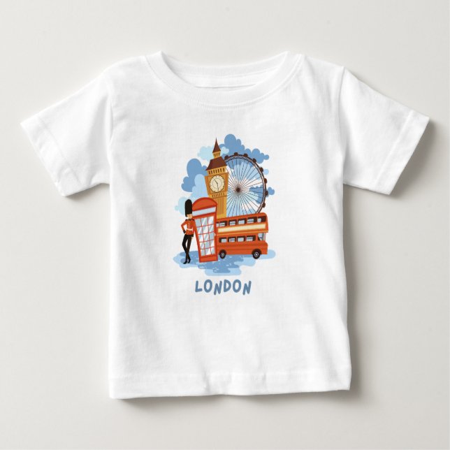 Camiseta Para Bebê t-shirt de Londres (Frente)