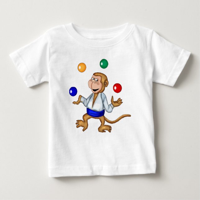 Camiseta Para Bebê T-shirt de mnanipulação do macaco (Frente)