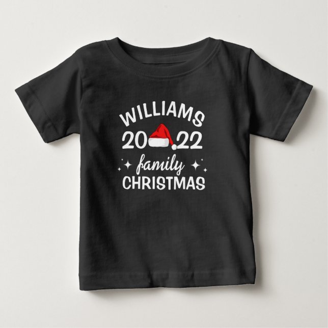 Camiseta Para Bebê T-Shirt de Natal Familiar Personalizado (Frente)