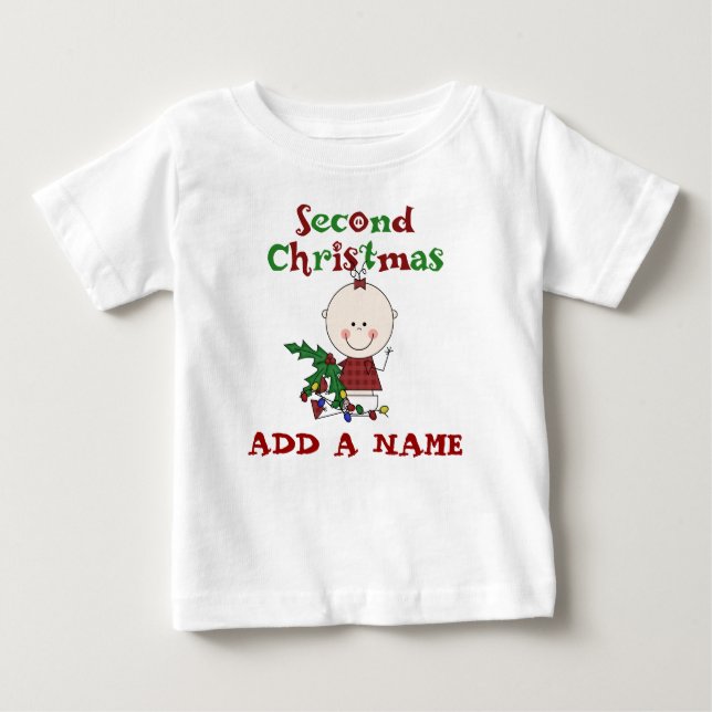 Camiseta Para Bebê T-shirt de Natal para raparigas segundo (Frente)