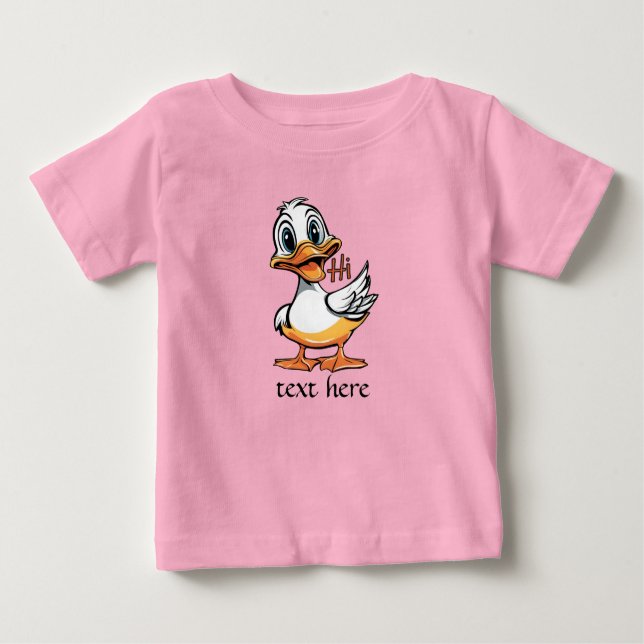Camiseta Para Bebê T-Shirt de pato engraçado (Frente)