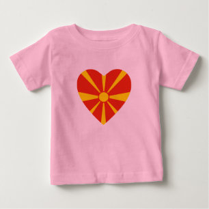 Camiseta Para Bebê T-Shirt de Sinalizador da Macedônia do Norte