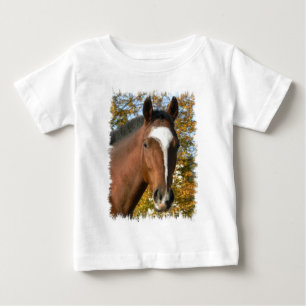 Camiseta Para Bebê T-shirt de um quarto da criança do cavalo
