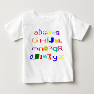 Camiseta Para Bebê T-shirt do alfabeto