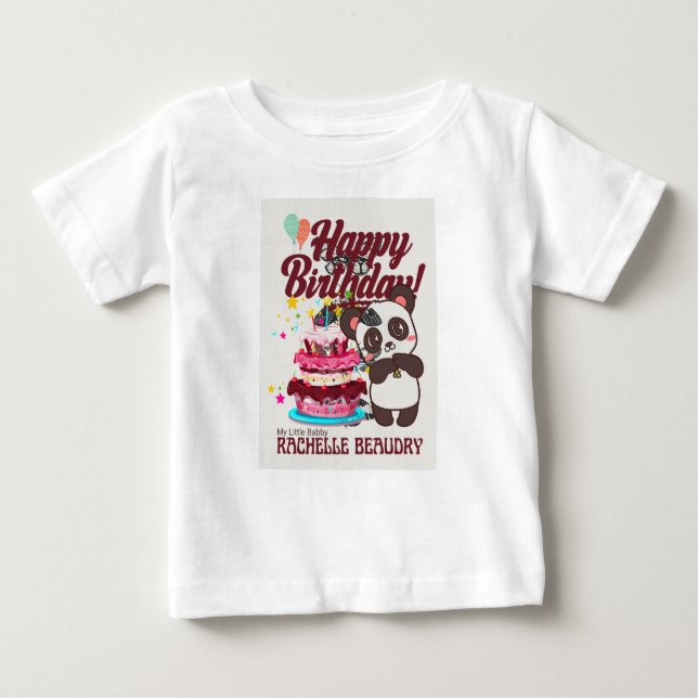 Camiseta Para Bebê T-shirt do aniversário de criança (Frente)
