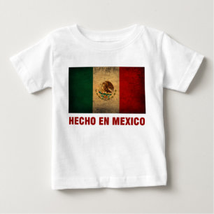 Camiseta Para Bebê T-shirt do bebê - bandeira do en México de Hecho