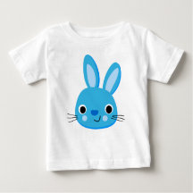 T-shirt do Bebê-Bebê, Coelho Azul
