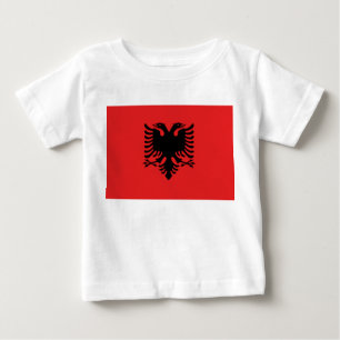 Camiseta Para Bebê T-shirt do bebê com a bandeira de Albânia