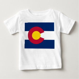 Camiseta Para Bebê T-shirt do bebê com a bandeira de Colorado, EUA