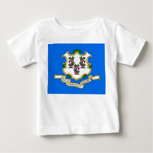 Camiseta Para Bebê T-shirt do bebê com a bandeira de Connecticut