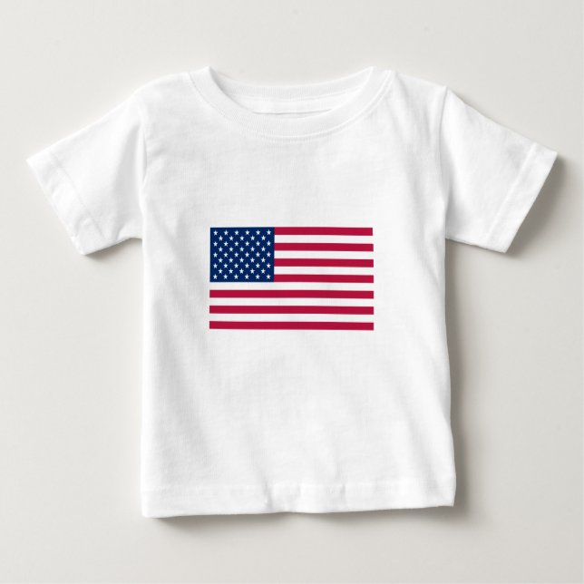 Camiseta Para Bebê T-shirt do bebê da bandeira americana (Frente)