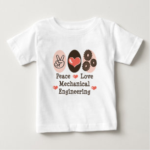 Camiseta Para Bebê T-shirt do bebê da engenharia mecânica do amor d