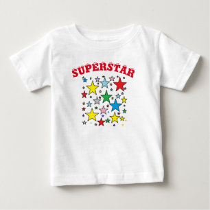 Camiseta Para Bebê T-shirt do bebê da estrela mundial
