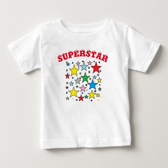 Camiseta Para Bebê T-shirt do bebê da estrela mundial (Frente)