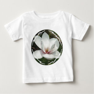 Camiseta Para Bebê T-shirt do bebê da flor da magnólia