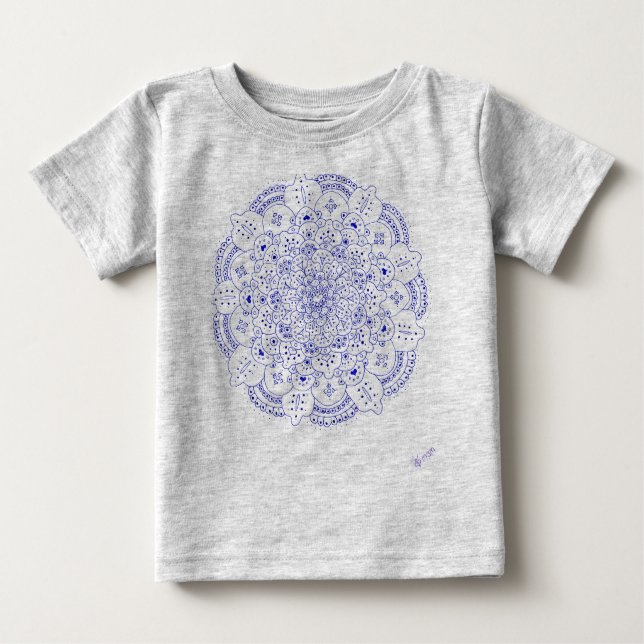 Camiseta Para Bebê T-shirt do bebê da mandala 5 (Frente)