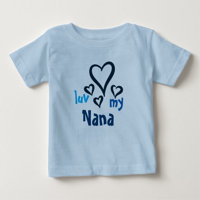 Camiseta Para Bebê T-shirt do bebê de Desi - Luv minha Nana 1 (Frente)