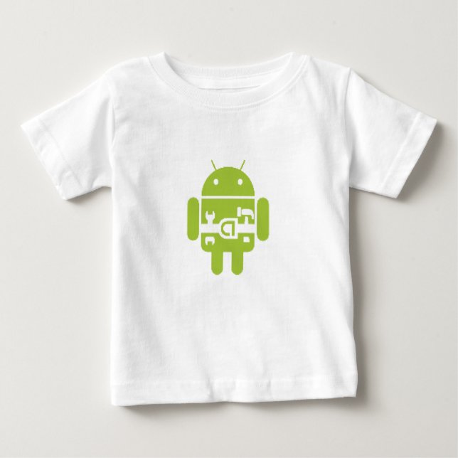 Camiseta Para Bebê T-shirt do bebê do Android (Frente)