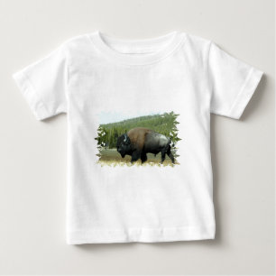 Camiseta Para Bebê T-shirt do bebê do bisonte