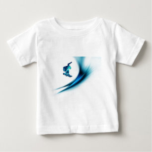 Camiseta Para Bebê T-shirt do bebê do design do Snowboard