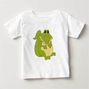 Camiseta Para Bebê T-shirt do bebê do jacaré dos desenhos animados