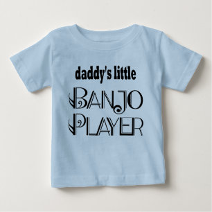 Camiseta Para Bebê T-shirt do bebê do jogador do banjo do pai pouco