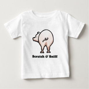 Camiseta Para Bebê T-shirt do bebê do Sniff do risco n