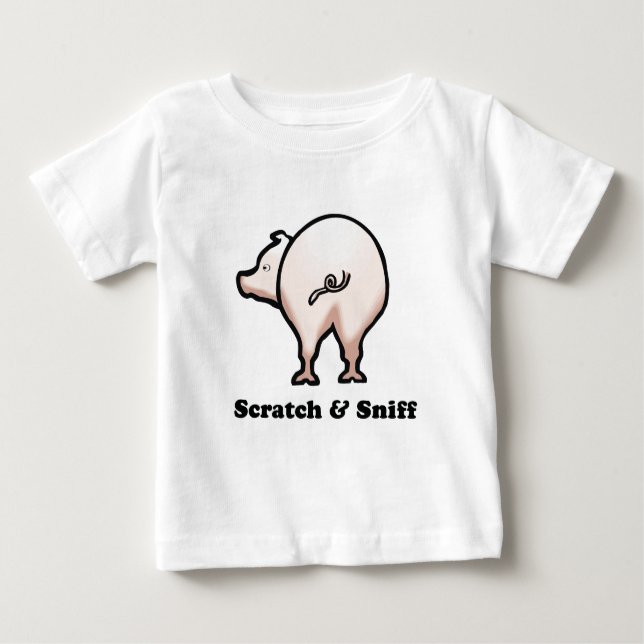 Camiseta Para Bebê T-shirt do bebê do Sniff do risco n (Frente)