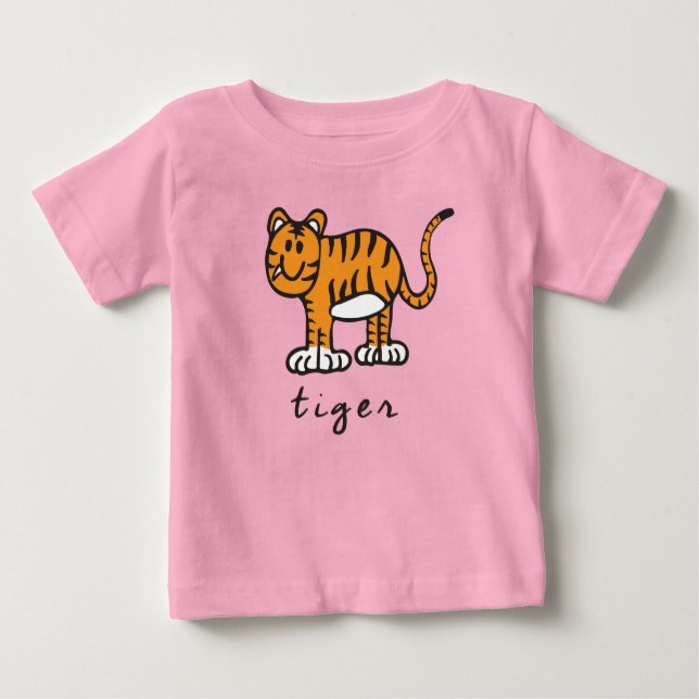 Camiseta Para Bebê T-shirt do bebê do tigre (com base) (Frente)