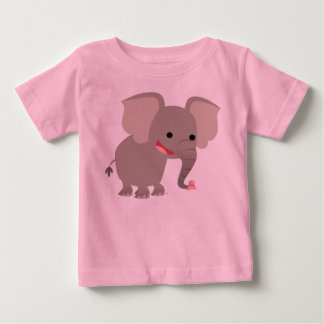 Camiseta Para Bebê T-shirt do bebê elefante de cartoon a rir