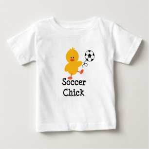 Camiseta Para Bebê T-shirt do bebê Pintinho de futebol