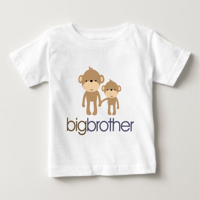 Camiseta Para Bebê T-shirt do Big Brother Monkey (Frente)