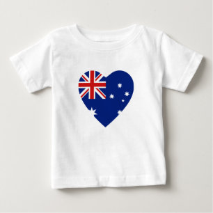 Camiseta Para Bebê T-shirt do coração da bandeira de Austrália